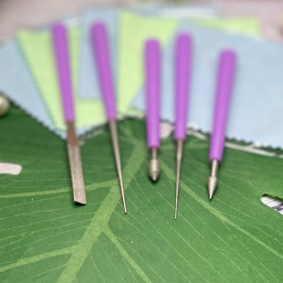 10pc DIAMOND TIPPED BEAD REAMERS & POLISHING CLOTHS JEWELRY MAKING BUNDLE LOT - Picture 9 of 16